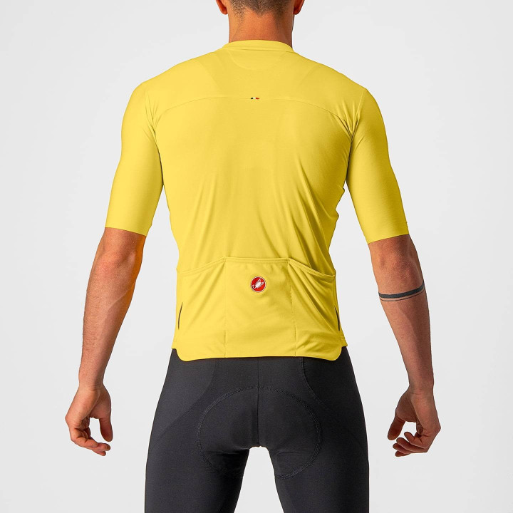 Maillot Prologo 7 amarillo y blanco de CASTELLI para ciclistas cómodos y frescos