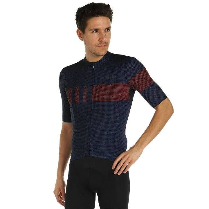 Maillot corto RH+ Pixel Super Light en rojo y azul, comodidad y estilo para tus rutas