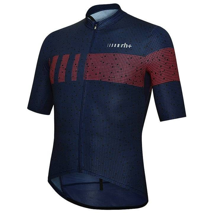 Maillot corto RH+ Pixel Super Light en rojo y azul, comodidad y estilo para tus rutas