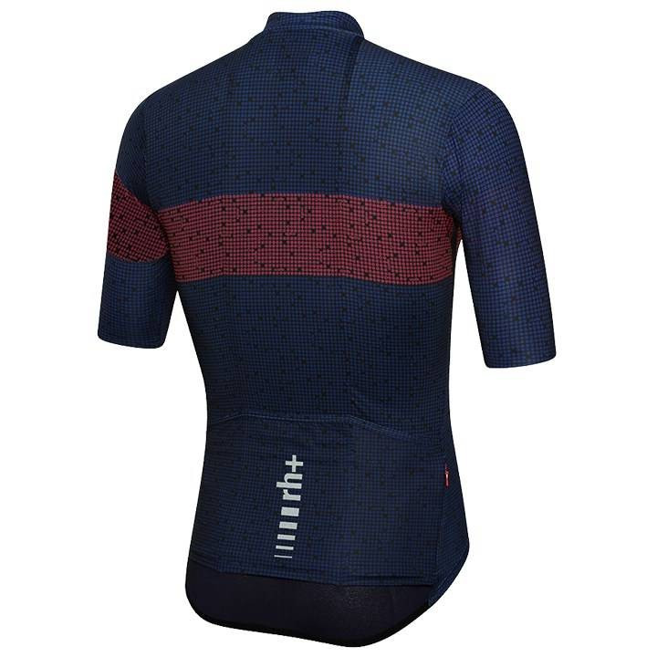 Maillot corto RH+ Pixel Super Light en rojo y azul, comodidad y estilo para tus rutas