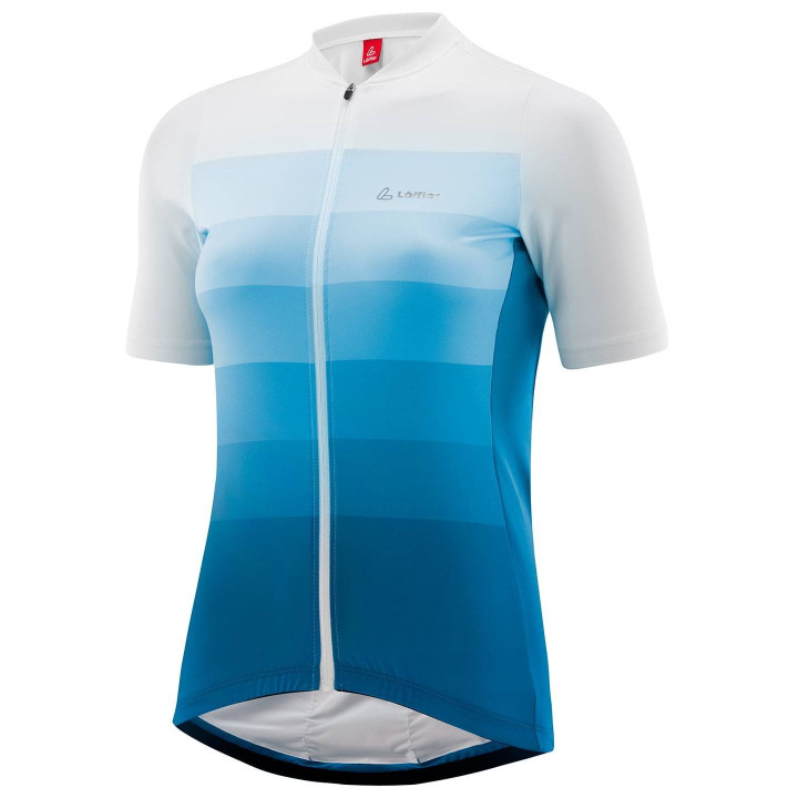 Maillot de ciclismo corto para mujer LÖFFLER Rainbow azul claro y blanco