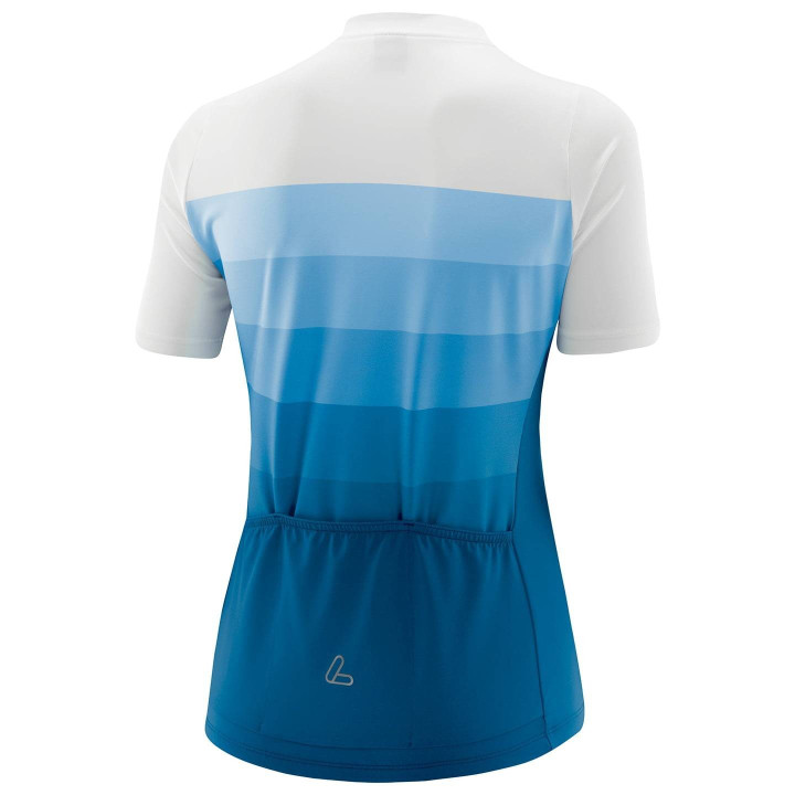 Maillot de ciclismo corto para mujer LÖFFLER Rainbow azul claro y blanco