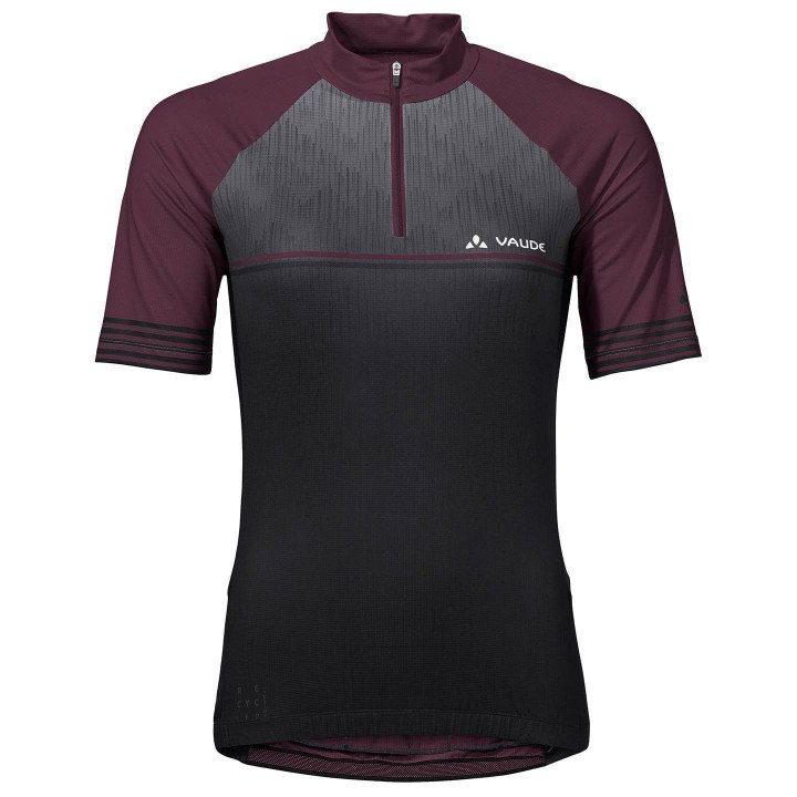 Maillot de ciclismo corto para mujer VAUDE en lila y negro, ideal para tus rutas