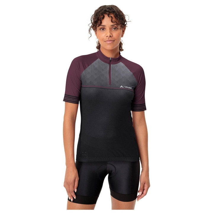 Maillot de ciclismo corto para mujer VAUDE Posta HZ II en lila y negro