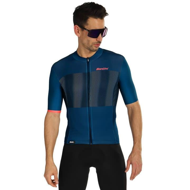 Maillot de ciclismo SANTINI Tono Flusso azul: comodidad y estilo para tus rutas