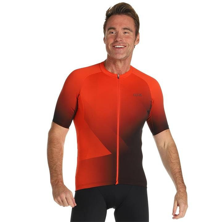 Maillot corto GORE WEAR Fade en naranja y negro para ciclistas que buscan estilo y comodidad