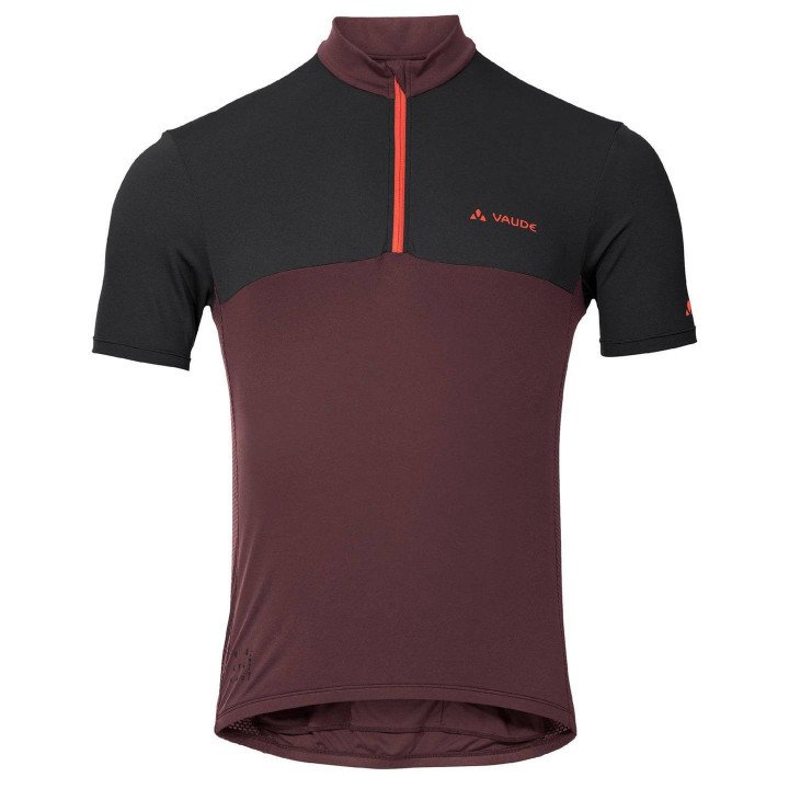 Maillot VAUDE Matera HZ rojo y negro: comodidad y estilo para tus rutas en bici