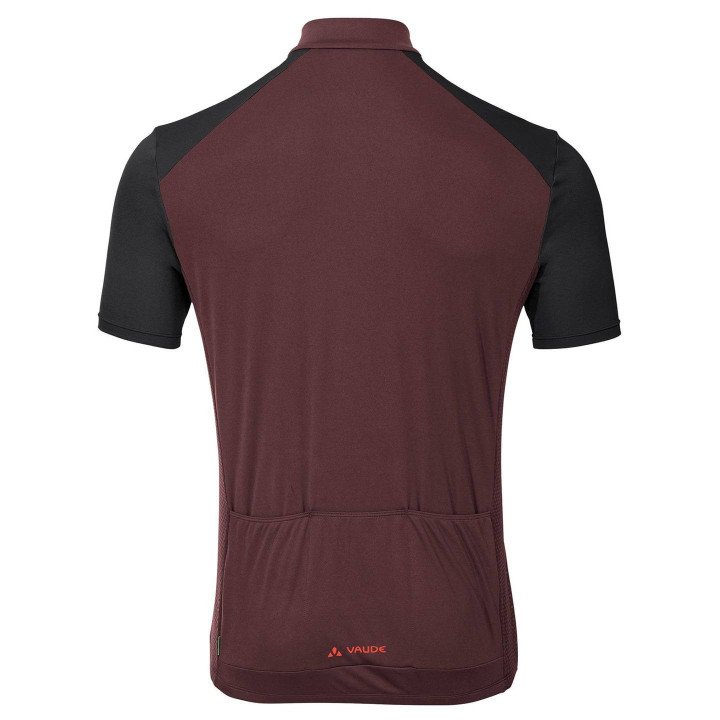 Maillot VAUDE Matera HZ rojo y negro: comodidad y estilo para tus rutas en bici