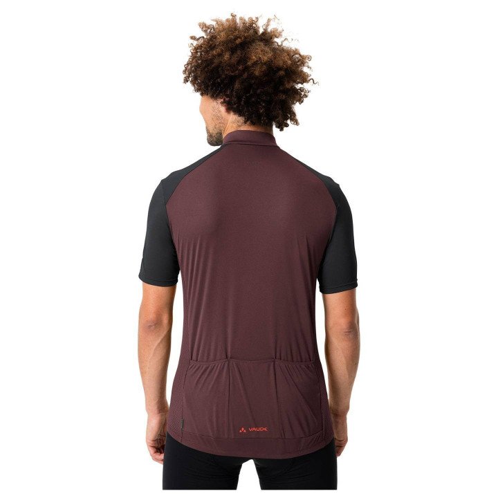 Maillot VAUDE Matera HZ rojo y negro: comodidad y estilo para tus rutas en bici