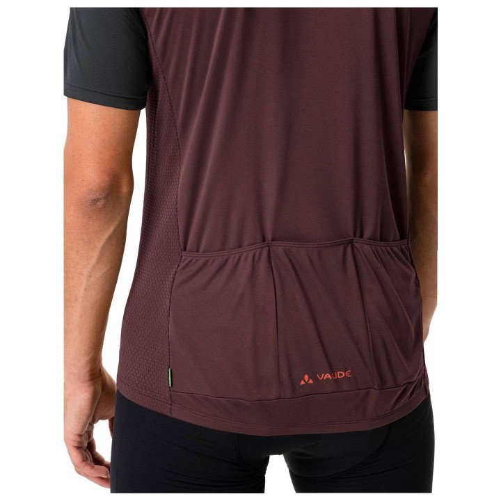Maillot VAUDE Matera HZ rojo y negro: comodidad y estilo para tus rutas en bici
