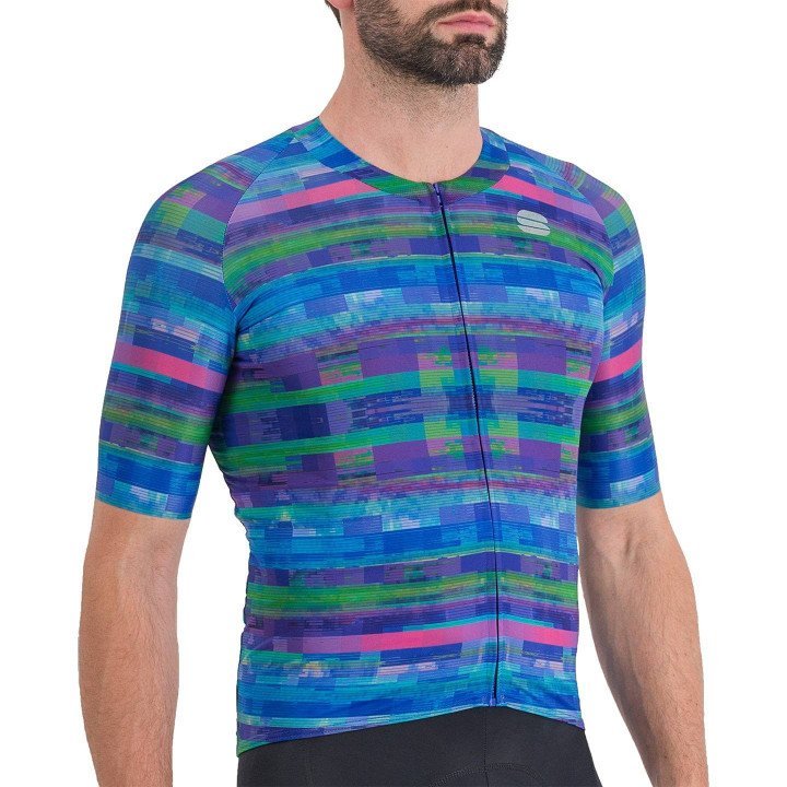 Maillot corto Glitch Bomber azul de SPORTFUL, comodidad y estilo para tus rutas en bici