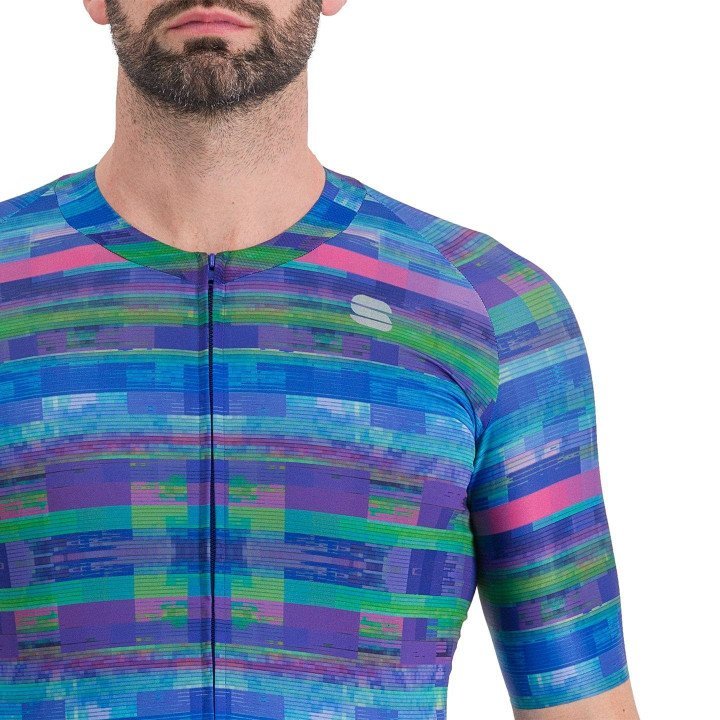 Maillot corto Glitch Bomber azul de SPORTFUL, comodidad y estilo para tus rutas en bici