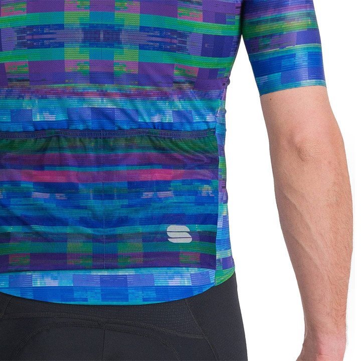 Maillot corto Glitch Bomber azul de SPORTFUL, comodidad y estilo para tus rutas en bici