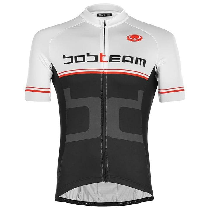 Maillot corto BOBTEAM Stupendo en negro y blanco, comodidad y estilo para tus rutas en bicicleta