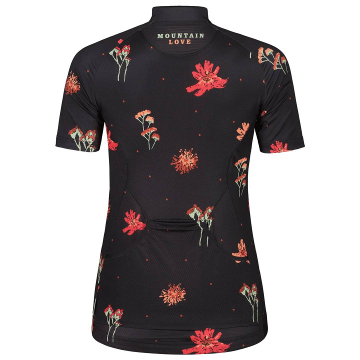 Maillot corto de ciclismo para mujer GanesM. AOP negro de MALOJA, comodidad y estilo en cada ruta