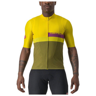 Maillot A Blocco amarillo y oliva de Castelli: comodidad y estilo para ciclistas