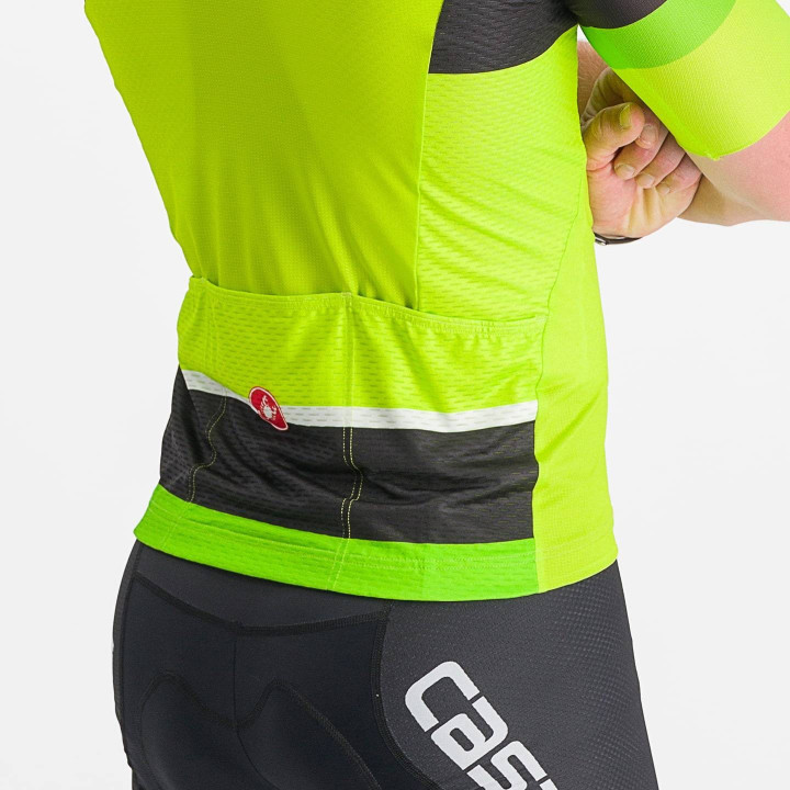 Maillot Scorpione 3 negro-verde neón de CASTELLI para ciclistas que buscan estilo y comodidad