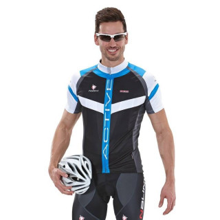 Maillot corto NALINI Rigel en azul y negro, ideal para ciclistas cómodos y estilosos