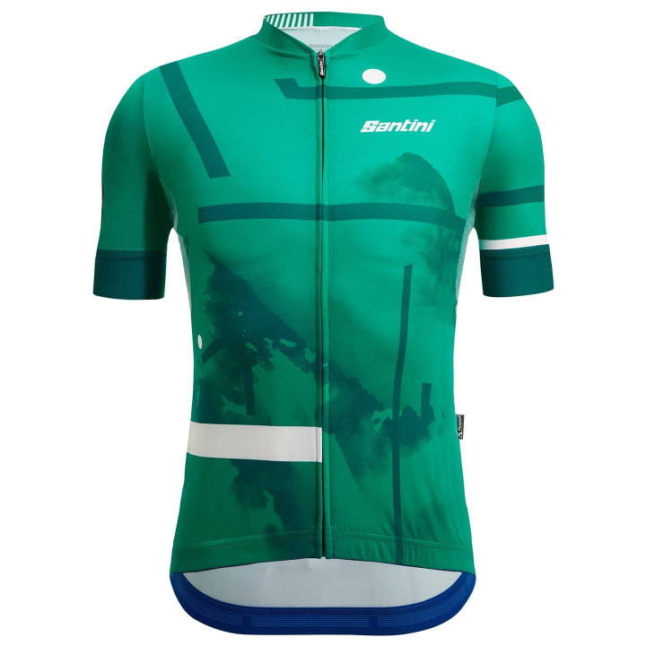 Maillot corto SANTINI Delta Berg verde, perfecto para ciclistas que buscan frescura y estilo