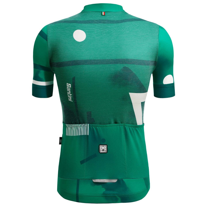 Maillot corto SANTINI Delta Berg verde, perfecto para ciclistas que buscan frescura y estilo