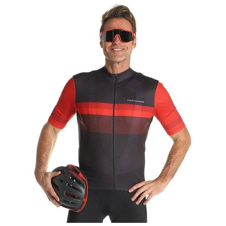 Maillot corto NORTHWAVE Origin rojo y gris: comodidad y estilo para ciclistas