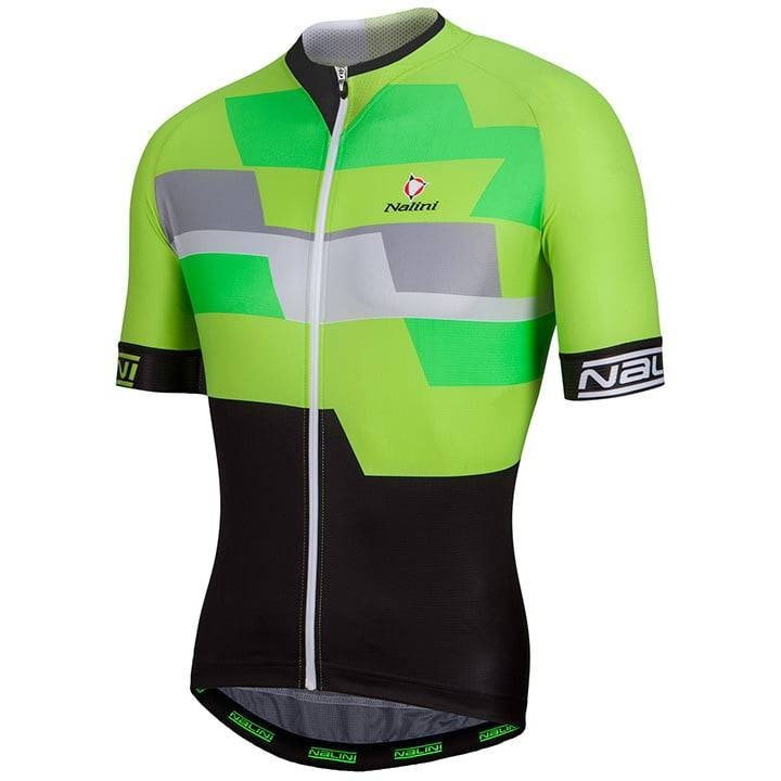 Maillot corto Cervino NALINI en verde y negro, perfecto para ciclistas