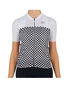 Maillot corto mujer SPORTFUL Checkmate negro y blanco, comodidad y estilo para ciclistas 2