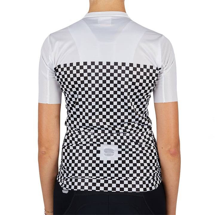 Maillot corto mujer SPORTFUL Checkmate negro y blanco, comodidad y estilo para ciclistas