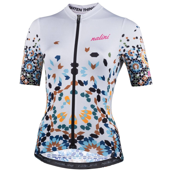 Maillot de ciclismo corto para mujer NALINI en beige, cómodo y divertido