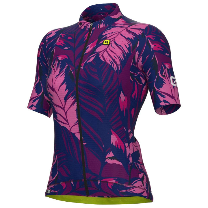 Maillot de ciclismo corto para mujer ALÉ Leaf fucsia, comodidad y estilo en cada pedalada