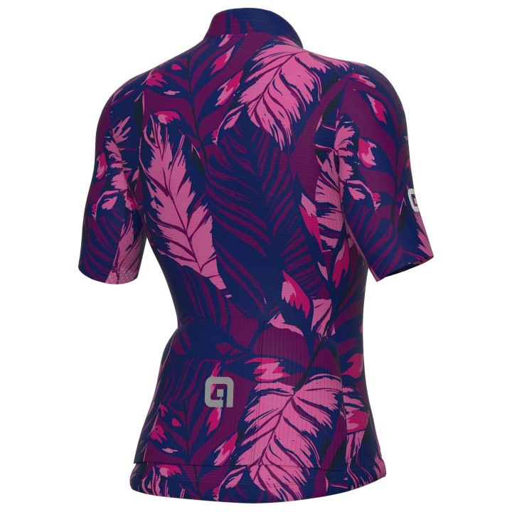 Maillot de ciclismo corto para mujer ALÉ Leaf fucsia, comodidad y estilo en cada pedalada
