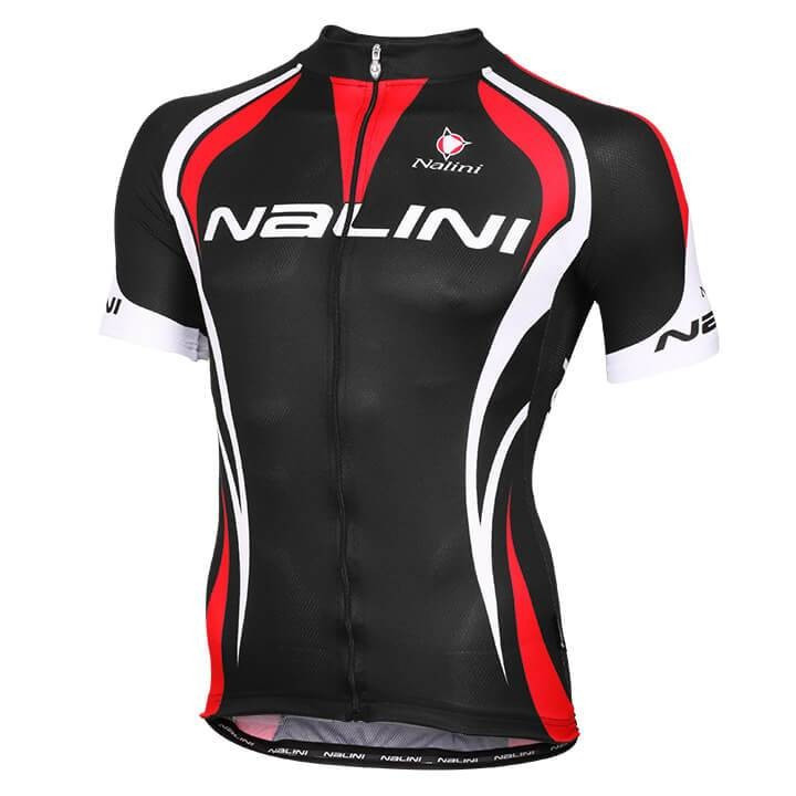 Maillot corto NALINI Predazzo en rojo, negro y blanco para ciclistas cómodos y con estilo