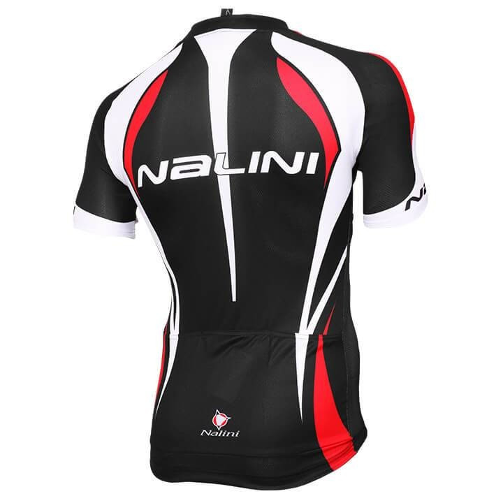 Maillot corto NALINI Predazzo en rojo, negro y blanco para ciclistas cómodos y con estilo