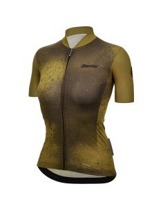Maillot corto de ciclismo para mujer SANTINI en fango oliva, comodidad y estilo en cada pedaleada 2