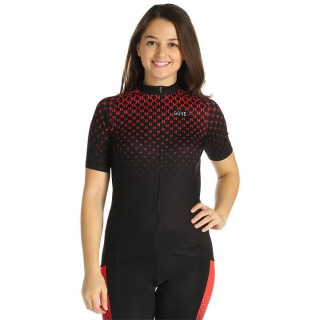 Maillot corto para mujer Hakka en fucsia y negro, ideal para ciclistas