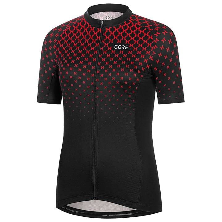 Maillot corto para mujer Hakka en fucsia y negro, ideal para ciclistas