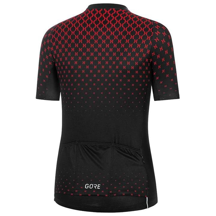 Maillot corto para mujer Hakka en fucsia y negro, ideal para ciclistas