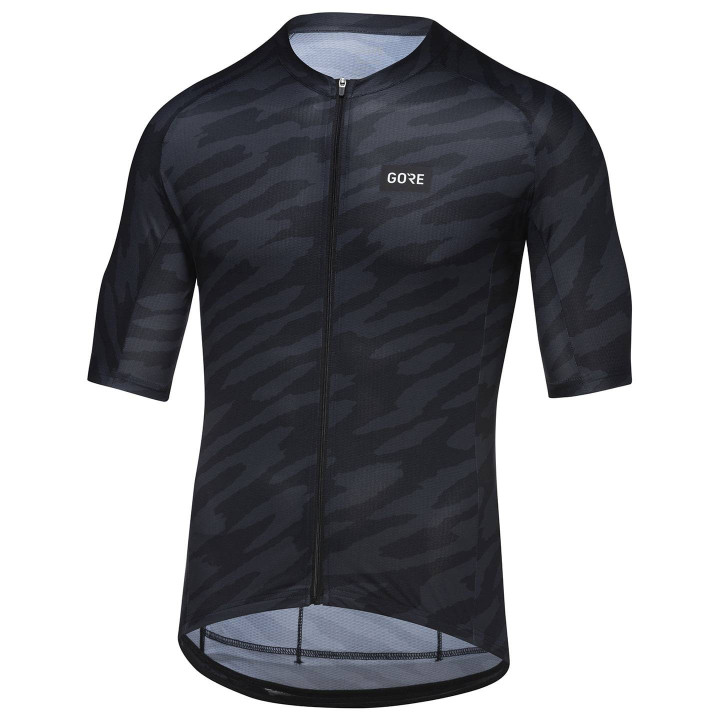Maillot corto GORE WEAR Spirit Organic Camo negro: estilo y comodidad para ciclistas