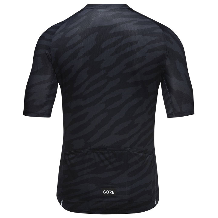 Maillot corto GORE WEAR Spirit Organic Camo negro: estilo y comodidad para ciclistas