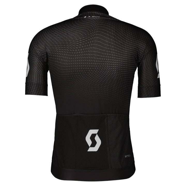 Maillot SCOTT RC Pro corto en negro y blanco para ciclistas que buscan comodidad y frescura