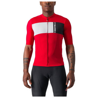 Maillot Prologo 7 rojo y plateado de CASTELLI para ciclistas que buscan estilo y comodidad