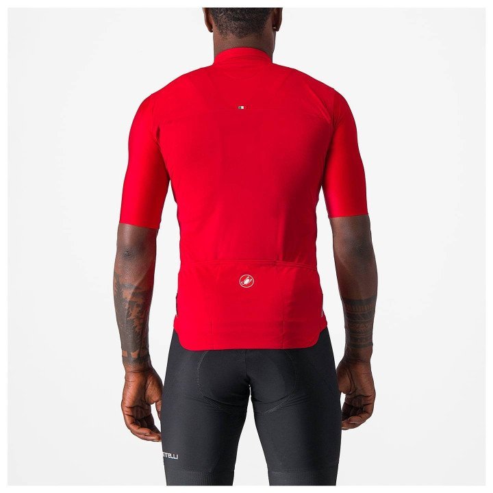 Maillot Prologo 7 rojo y plateado de CASTELLI para ciclistas que buscan estilo y comodidad