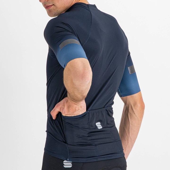 Maillot corto SPORTFUL Midseason Pro azul oscuro para ciclistas cómodos y frescos