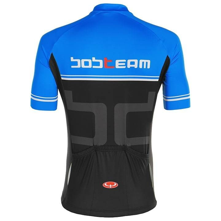 Maillot corto BOBTEAM Stupendo en azul y negro para ciclistas que buscan estilo y comodidad