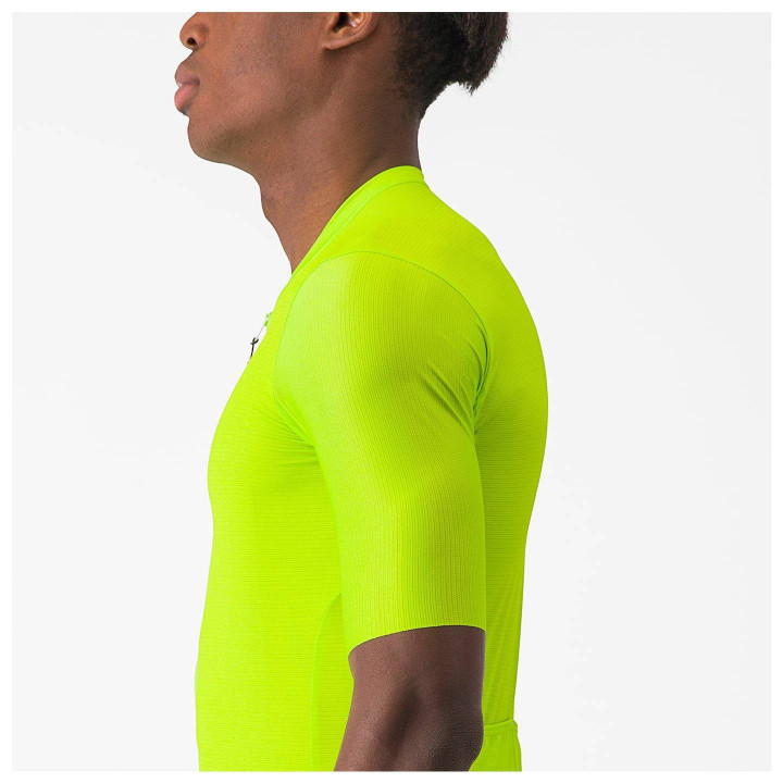 Maillot corto Espresso verde neón de Castelli: comodidad y estilo para tus rutas de ciclismo