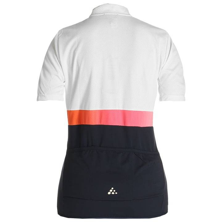 Maillot de ciclismo corto para mujer CRAFT en fucsia, azul y blanco