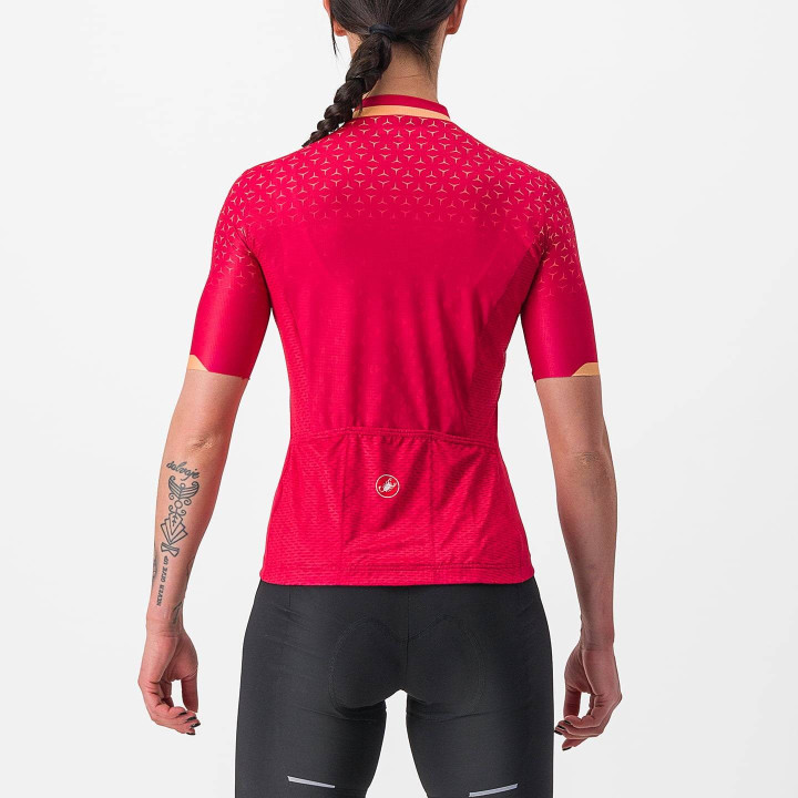 Maillot de ciclismo corto para mujer en rojo Dolce de CASTELLI, comodidad y estilo en cada pedalada