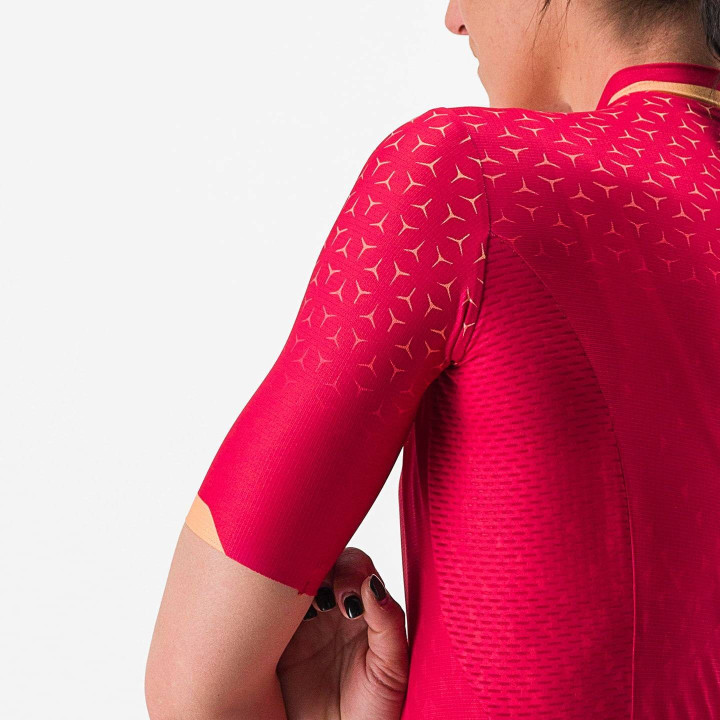 Maillot de ciclismo corto para mujer en rojo Dolce de CASTELLI, comodidad y estilo en cada pedalada