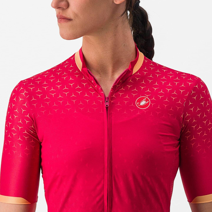 Maillot de ciclismo corto para mujer en rojo Dolce de CASTELLI, comodidad y estilo en cada pedalada