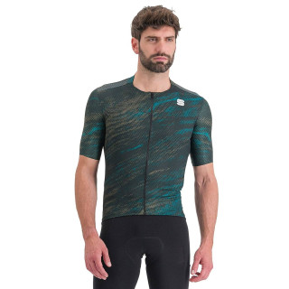 Maillot corto Cliff Supergiara verde-azul de Sportful para ciclistas cómodos y frescos.